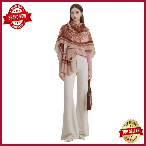 Luxury Cashmere Silk Wool Blend Shawl Wrap Scarf Lightweight All Season
